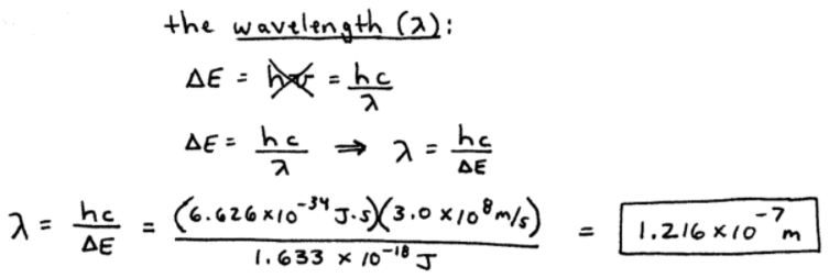 Energy Wavelength Calculations