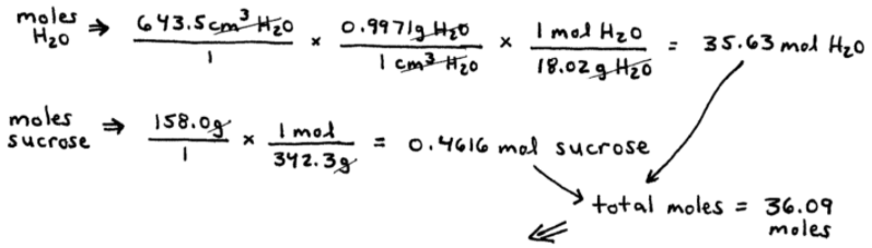 Moles of Solute and Moles of Solvent