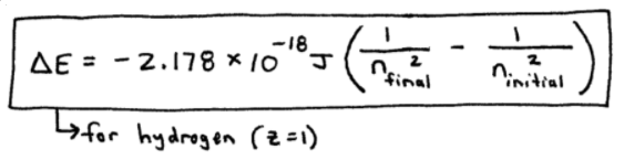 Rydberg Formula for Hydrogen Example