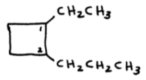 1-ethyl-2-propylcyclobutane Name and Structure