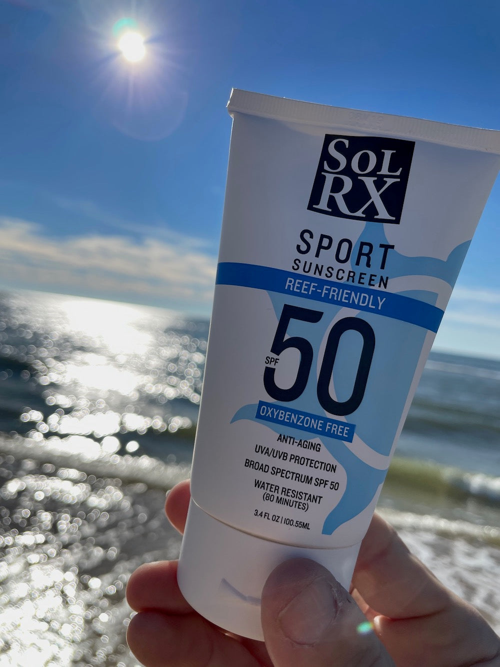 SolRX SPORT SPF 50 Sunscreen Oxybenzone Free (3.4oz) SolRX Sunscreen