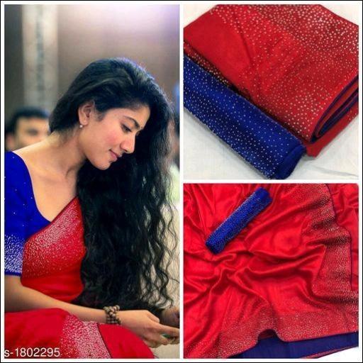 the exclusive beads work on red pure organza saree with contrast blous –  Organza Mall