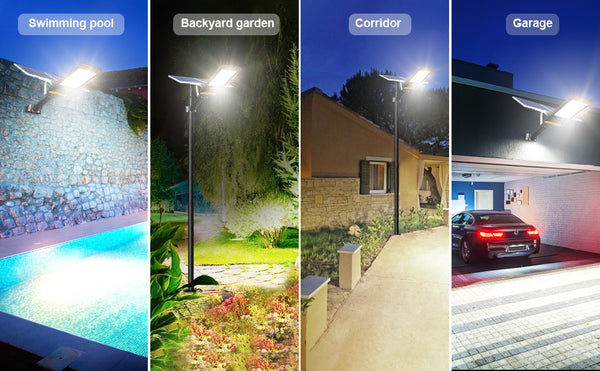 400W Waterproof Outdoor Solar Led Dusk To Dawn Street Lights With Remote Control and Motion Sensor