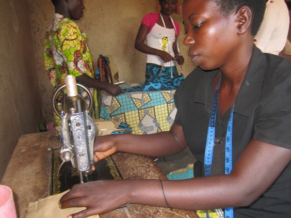 Image of Burundi woman sewing bags