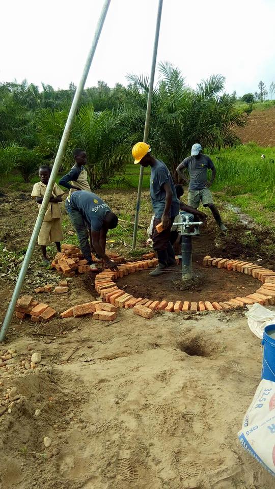 Image of Burundi drilling team digging their first clean water well