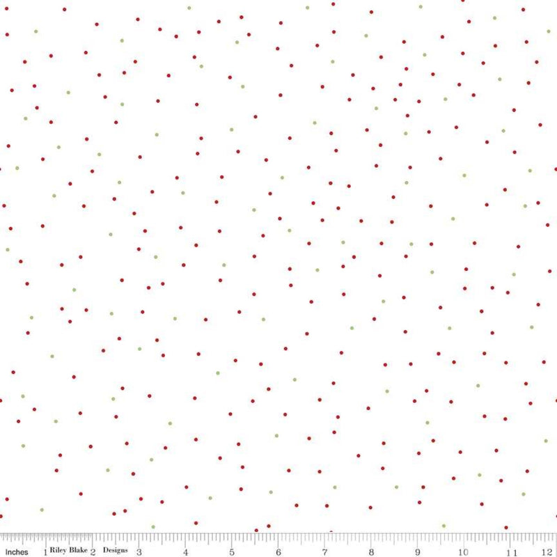 Christmas Pin Dot Yardage by Lori Holt for Riley Blake Designs (C705 CHRISTMAS)