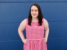 Load image into Gallery viewer, ‘I see red’ sleeveless gingham midi