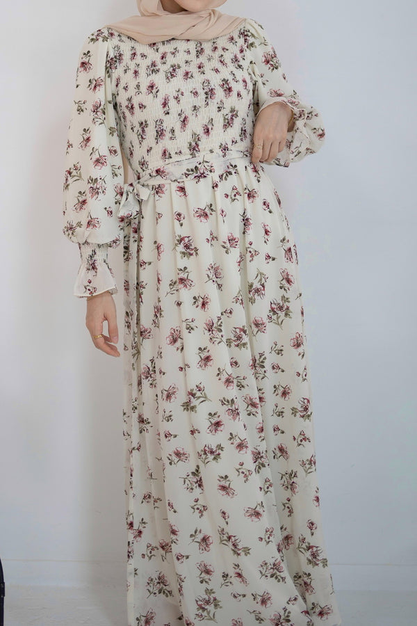 White Floral Maxi – Areej PK