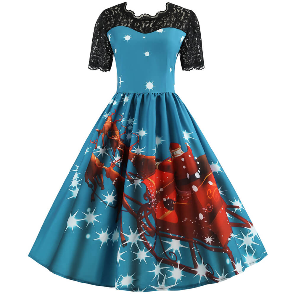 teal christmas dress