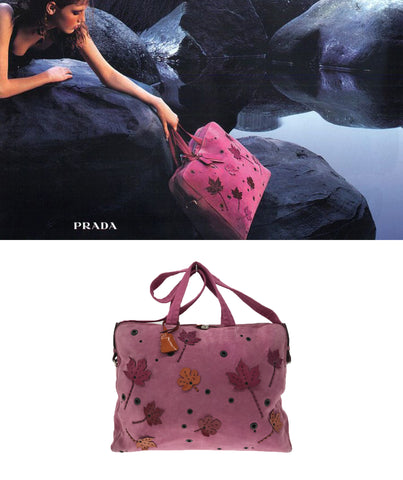 PRADA FW 1999 Pink Suede Travel Bag – Archive Club