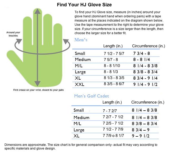 Footjoy Glove Size Chart