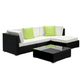 Gardeon 5PC Sofa Set with Storage Cover Outdoor Furniture Wicker - Einhorn Homewares