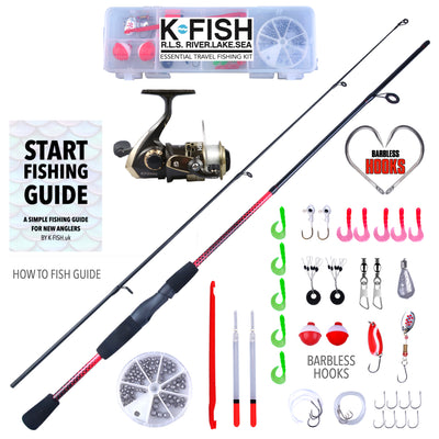 K-Fish Telescopic Fishing Rod + Reel Combo + line. 6' 11” (2.1m) +