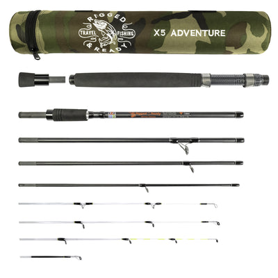 Infinite Ultimate Compact Spin Baitcast Fly Travel Fishing Rod 25-IN-1 –  Rigged and Ready