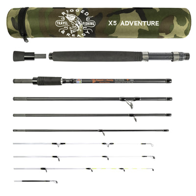 X5 Combination Compact Spin-Fly Fishing Rod + 2 reels