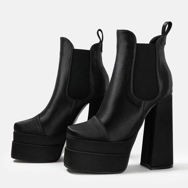 Chic Square Toe Platform Over Knee Chunky High Heel Boots - Black – Trendy  & Unique