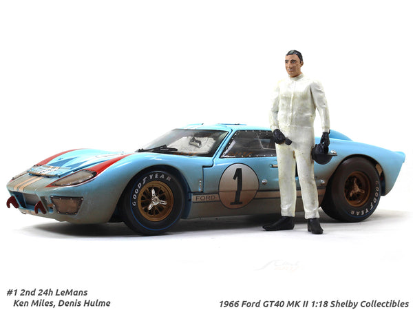 1966 Ford GT40 Mk II with Figure 1:18 Shelby Collectibles diecast