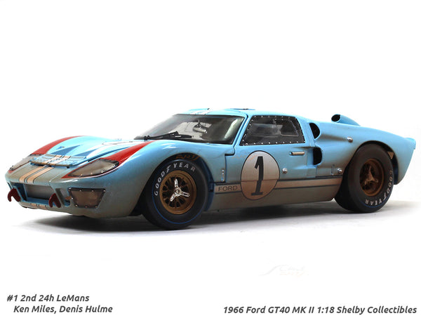 1966 Ford GT40 Mk II with Figure 1:18 Shelby Collectibles diecast