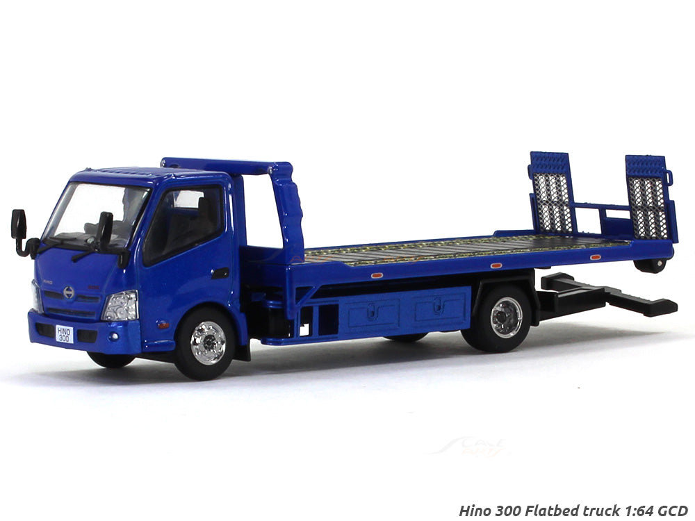 Hop ind engagement Tørke Hino 300 Flatbed truck blue 1:64 GCD diecast scale model miniature tru |  Scale Arts India