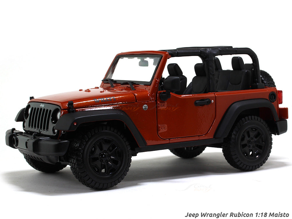 Jeep Wrangler Rubicon red 1:18 Maisto diecast Scale Model car | Scale Arts  India