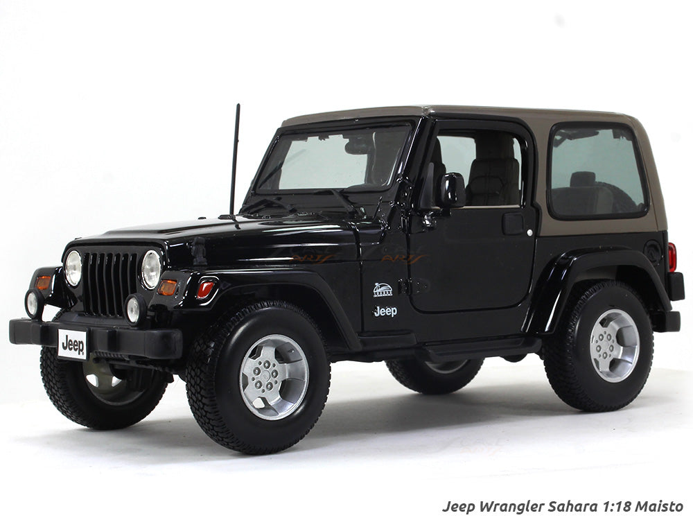 Jeep Wrangler Sahara black 1:18 Maisto diecast Scale Model car | Scale Arts  India