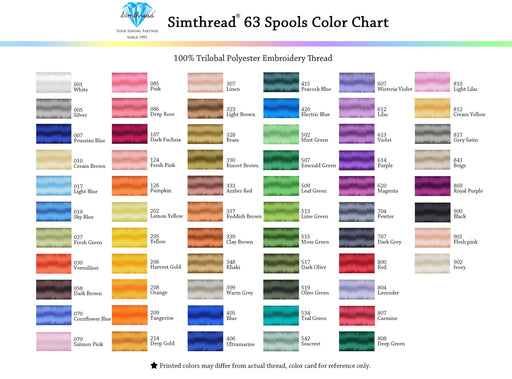Simthread 8 Colors Embroidery Thread Kit - 500M — Simthread - High Quality  Machine Embroidery Thread Supplier
