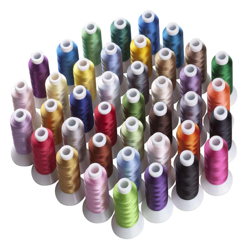 40 Colors Polyester Embroidery Thread Set- 1000M Cones - Set B —