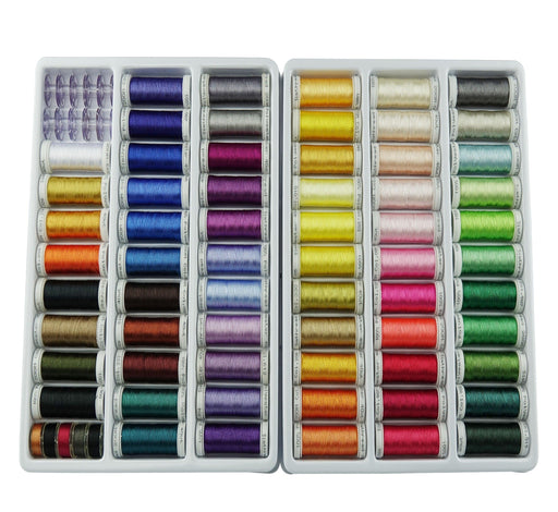Simthread [Anti-Tangle] Embroidery Thread Kit with Organizer Box,  All-in-one 40 Colors 100% Polyester Sewing Thread, Compatible for Brother  Babylock