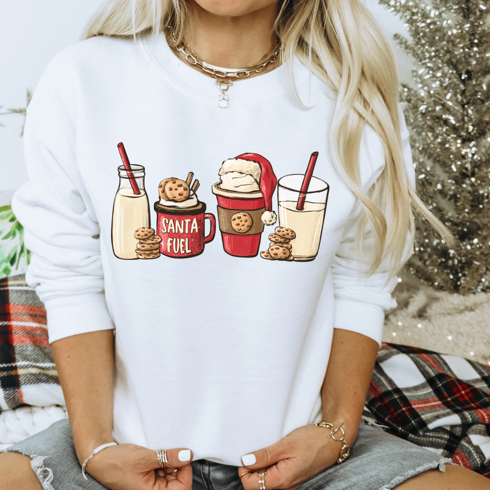Santa's Fuel Christmas Crewneck Sweatshirt