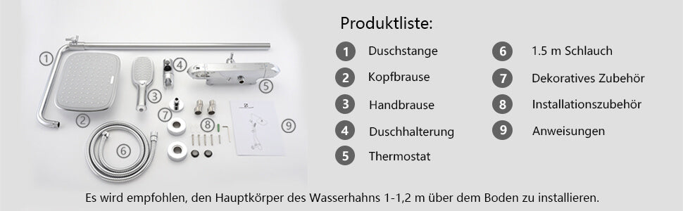 40 °C Thermostatventil Messing Duschsystem