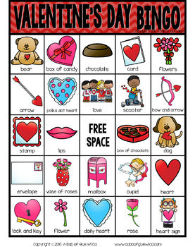 BINGO: Valentine's Day – A Dab of Glue Will Do