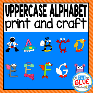 A-Z Uppercase Letter Crafts and Worksheet Bundle – A Dab of Glue Will Do