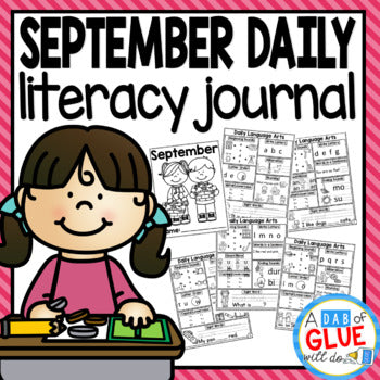 September Daily Literacy Review Journal for Kindergarten
