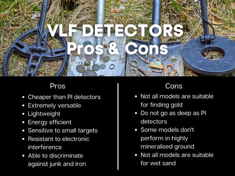 List of pro's and con's of using a vlf metal detectors