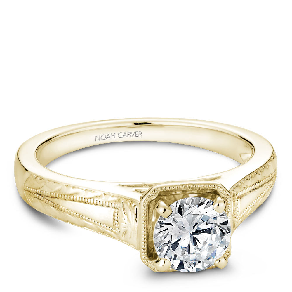 Noam Carver Yellow Gold Diamond Engagement Ring with Halo (0.33 CTW)   Yellow gold diamond engagement ring, Wedding rings sets gold, Cheap wedding  rings sets