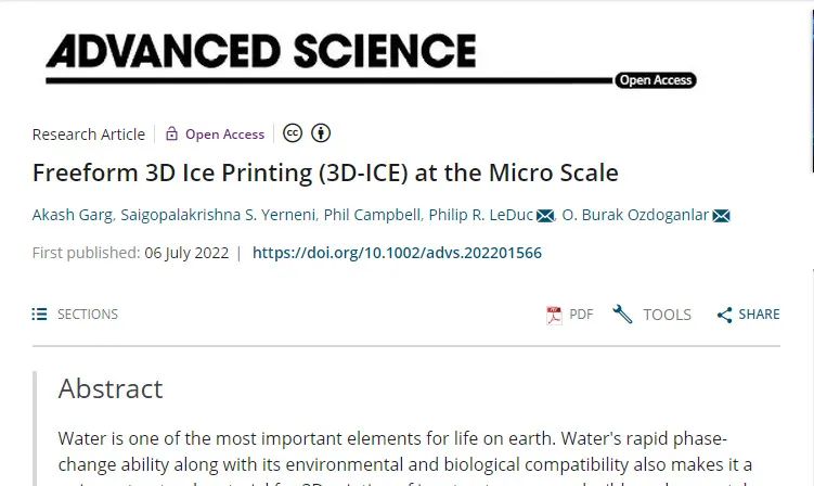 Advanced Science 3D Ice