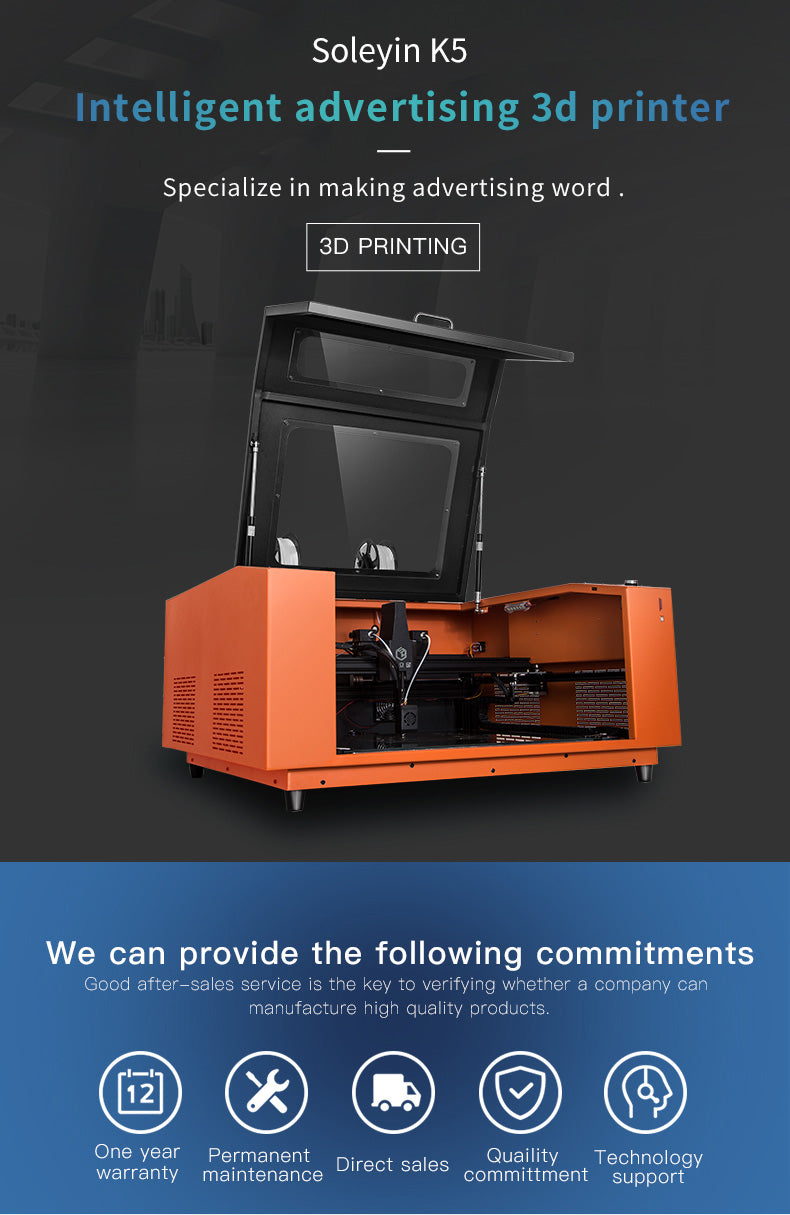 K5 advertising word 3D printer