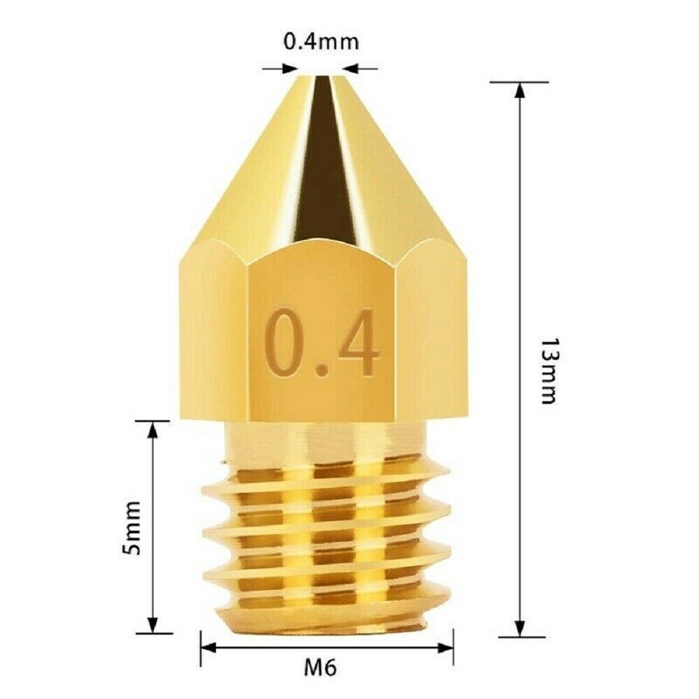 3D Printer Brass MK8 Extruder Nozzle