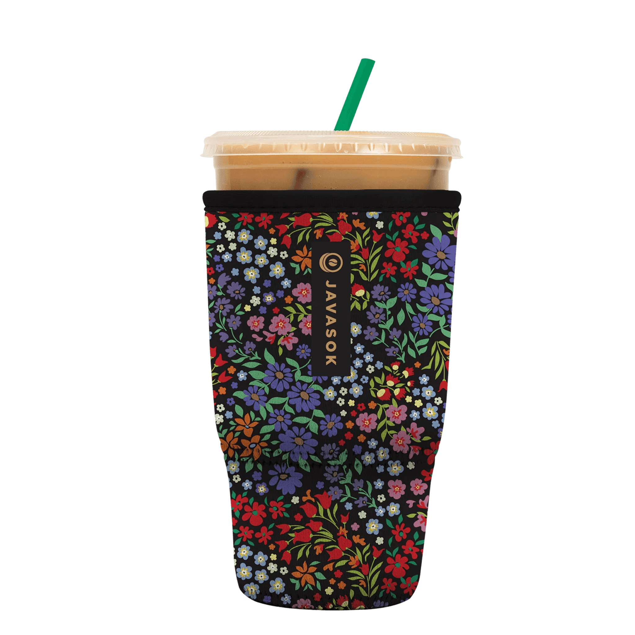 Sok It Java Sok Reusable Neoprene Insulator Sleeve for Iced Coffee Cups  (English Garden Picnic, Large: 30-32oz) 