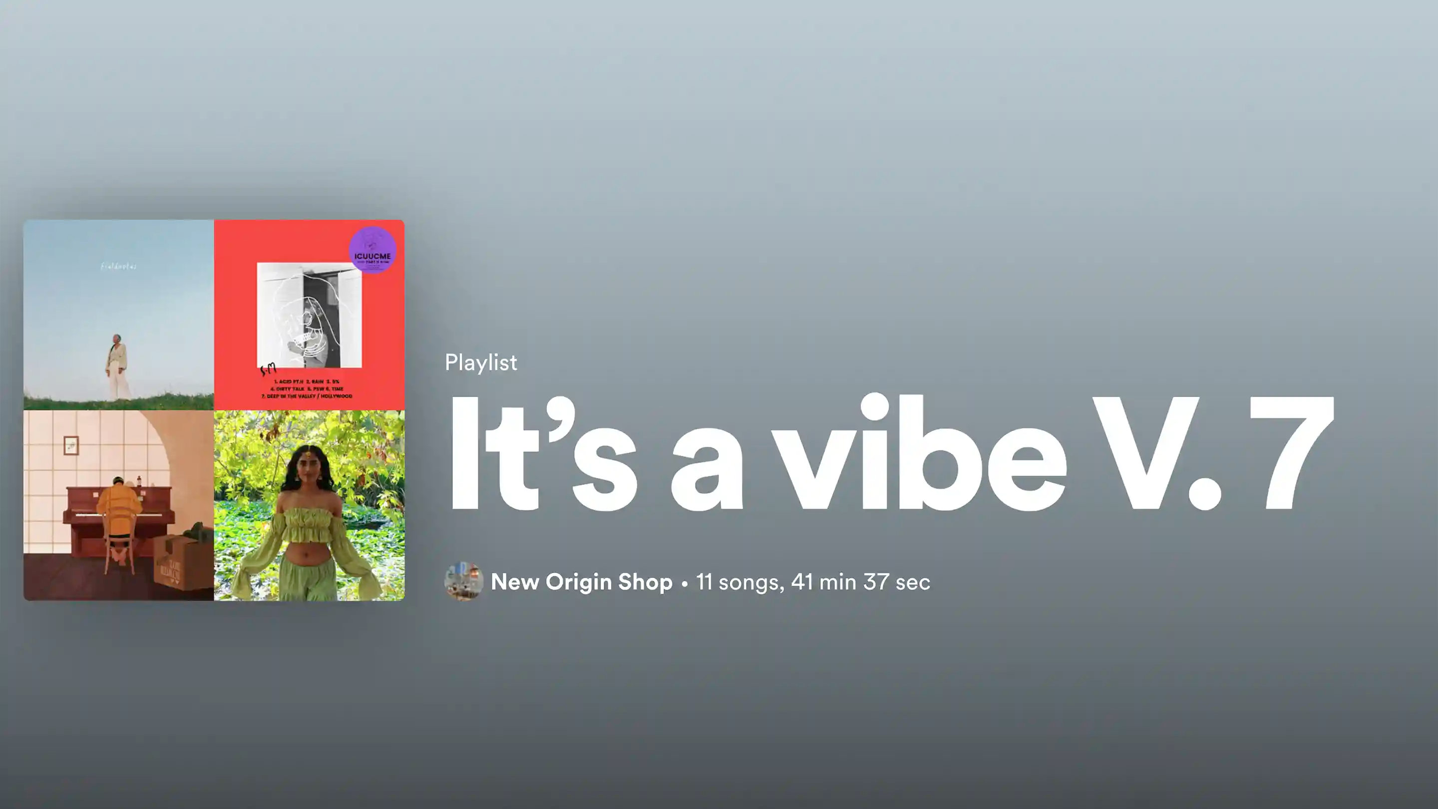 New Origin Shop Spotify Playlist It's a Vibe V.7