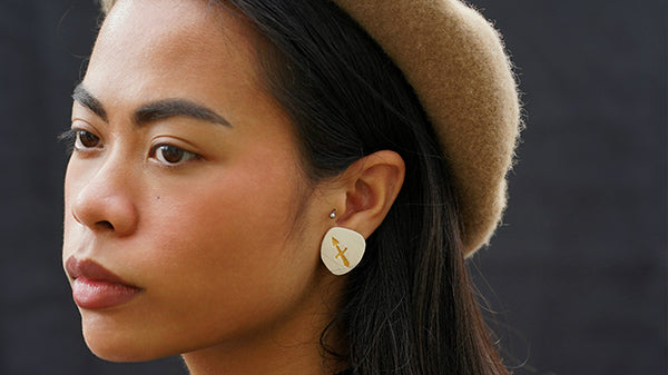 Meet The Maker - Shop Uh-Huh - Model in White Earrings