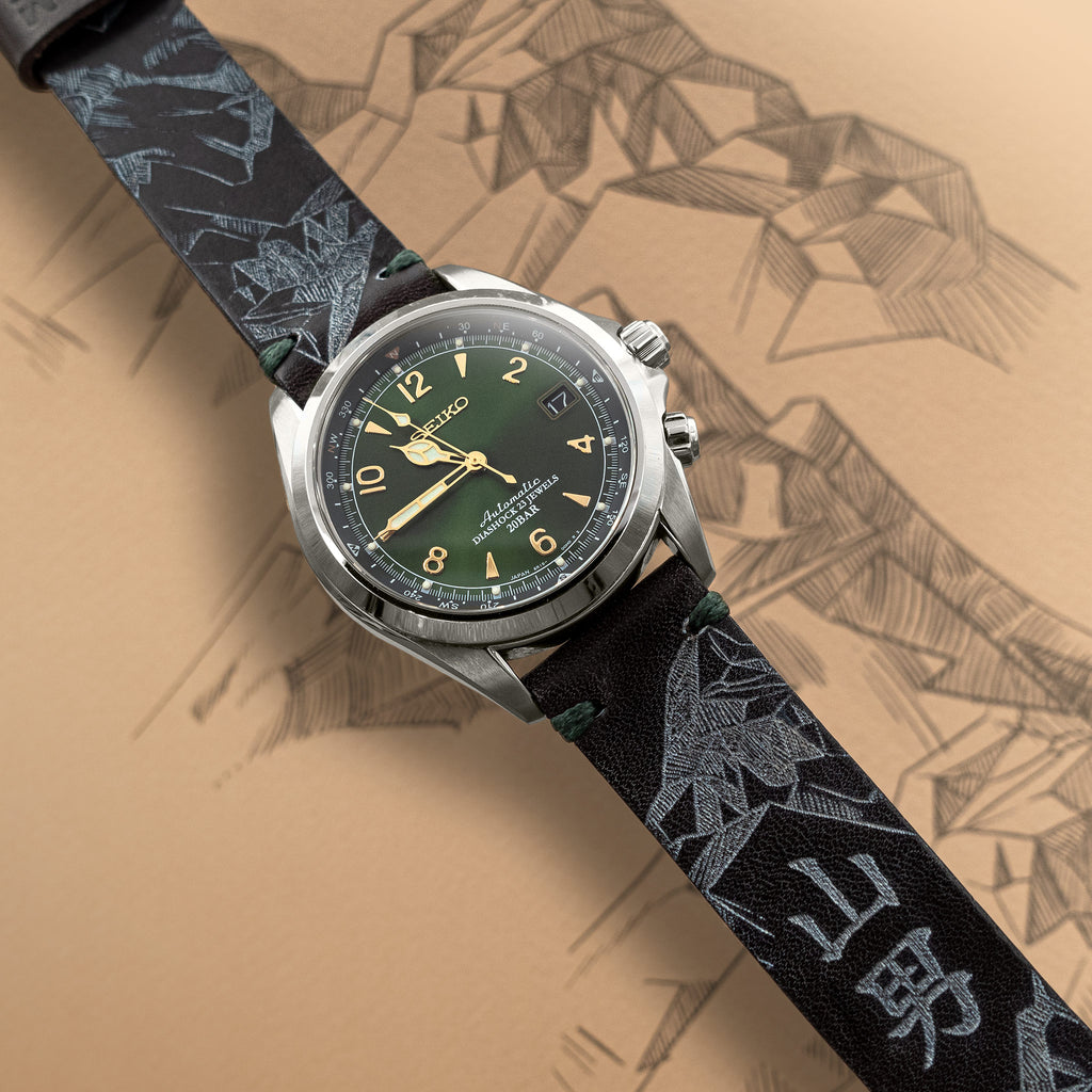 REM – Yama-Otoko – Laser engraved watch strap for Seiko Alpinist – REM  Straps