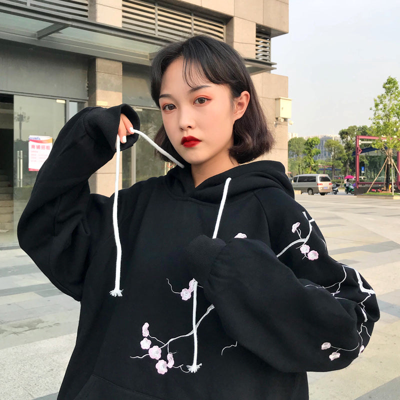 black cherry blossom hoodie