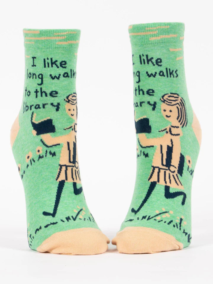 I Like Long Walks To The Library Women's Ankle Socks