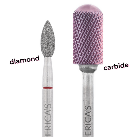 Diamond bit next to carbide bit