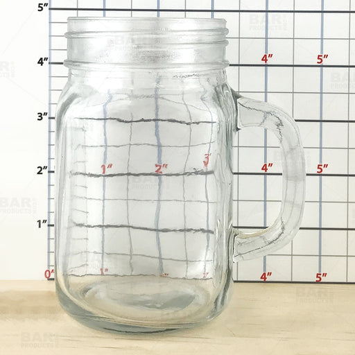 BarConic® Glassware - Mason Jar Mug Glass w/ no Handle - 12 ounce