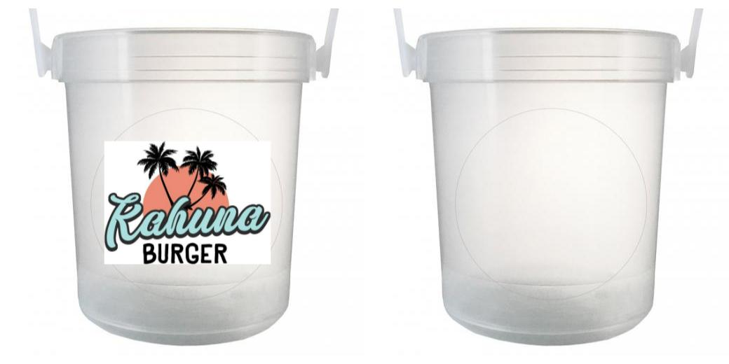 32 oz Plastic Rum Buckets with Custom Sticker