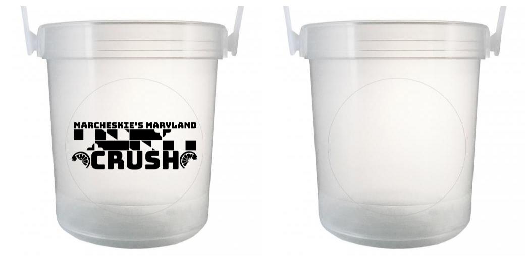 32 oz Plastic Rum Buckets with Custom Sticker