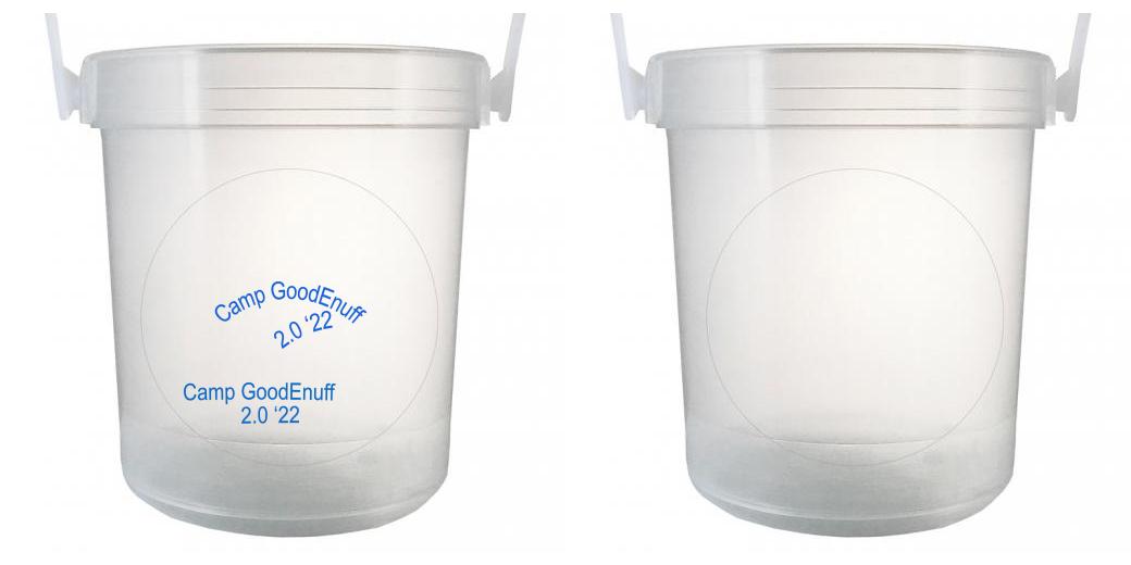 32 oz Plastic Rum Buckets with Custom Sticker