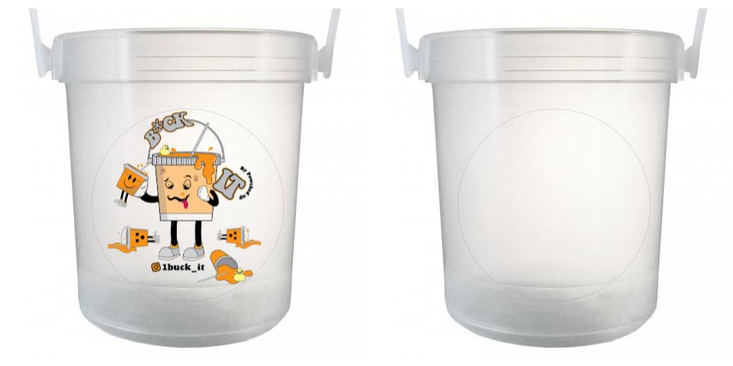 32 oz Plastic Rum Buckets with Custom Sticker